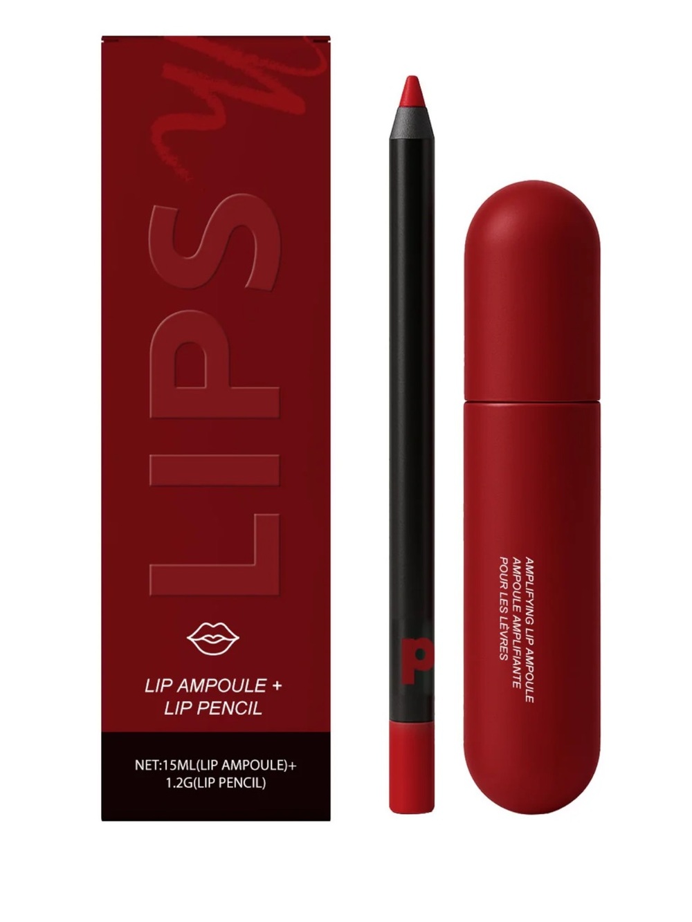 NourishLine Lip Duo Classic Red Lip Ampoule + Lip Pencil Set